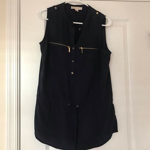 Navy blue and gold detailed Michael Kors tank